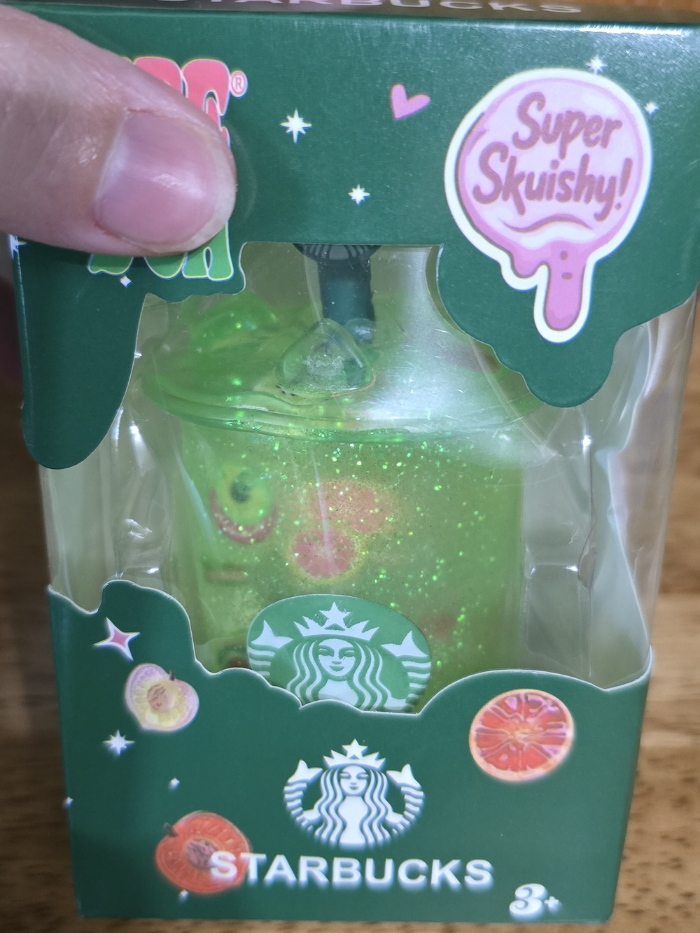 Starbucks Green Glitter Squishy Toy